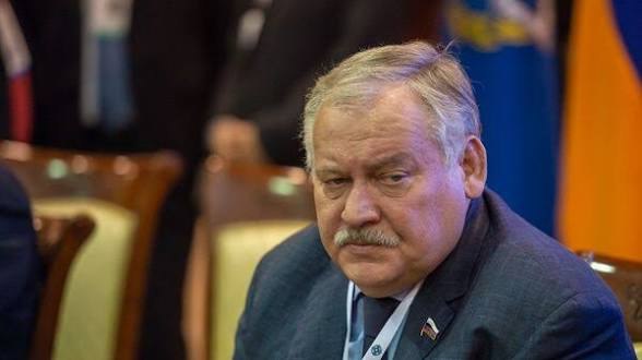 Константин Затулин на заседании в Госдуме, комментирует выборы в Армении, Аштарак