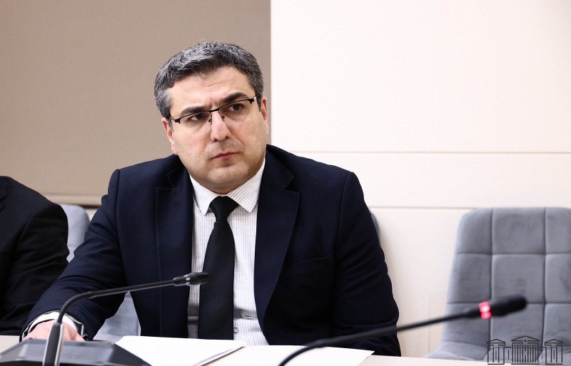 Заместитель министра внутренних дел Армен Мкртчян выступает в парламенте Армении, Аштарак